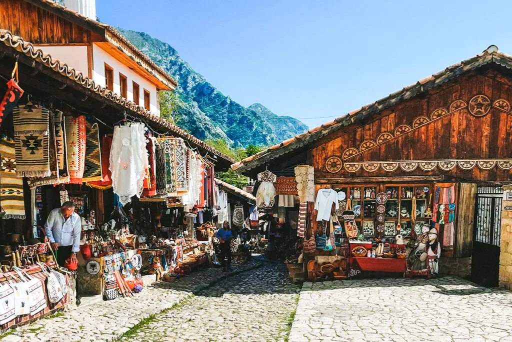 Der Markt in Kruja, Albanien