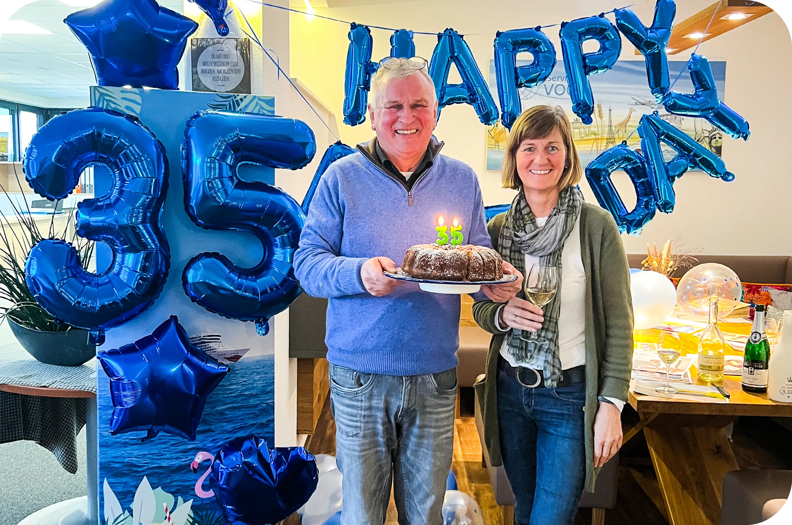 Wir feiern Jubiläum, 35 Jahre ReiseService VOGT - Tina und Dieter Vogt
