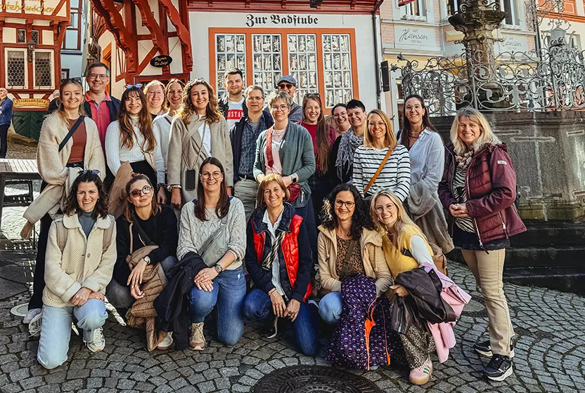 Das Team von ReiseService VOGT auf Betriebsausflug an der Mosel in Bernkastel Kues