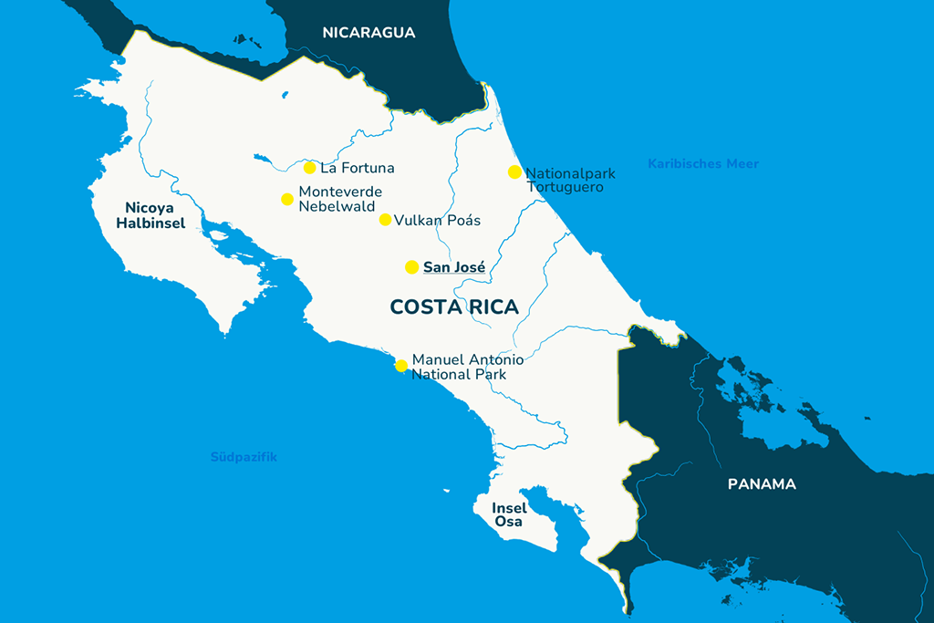 Karte Costa Rica